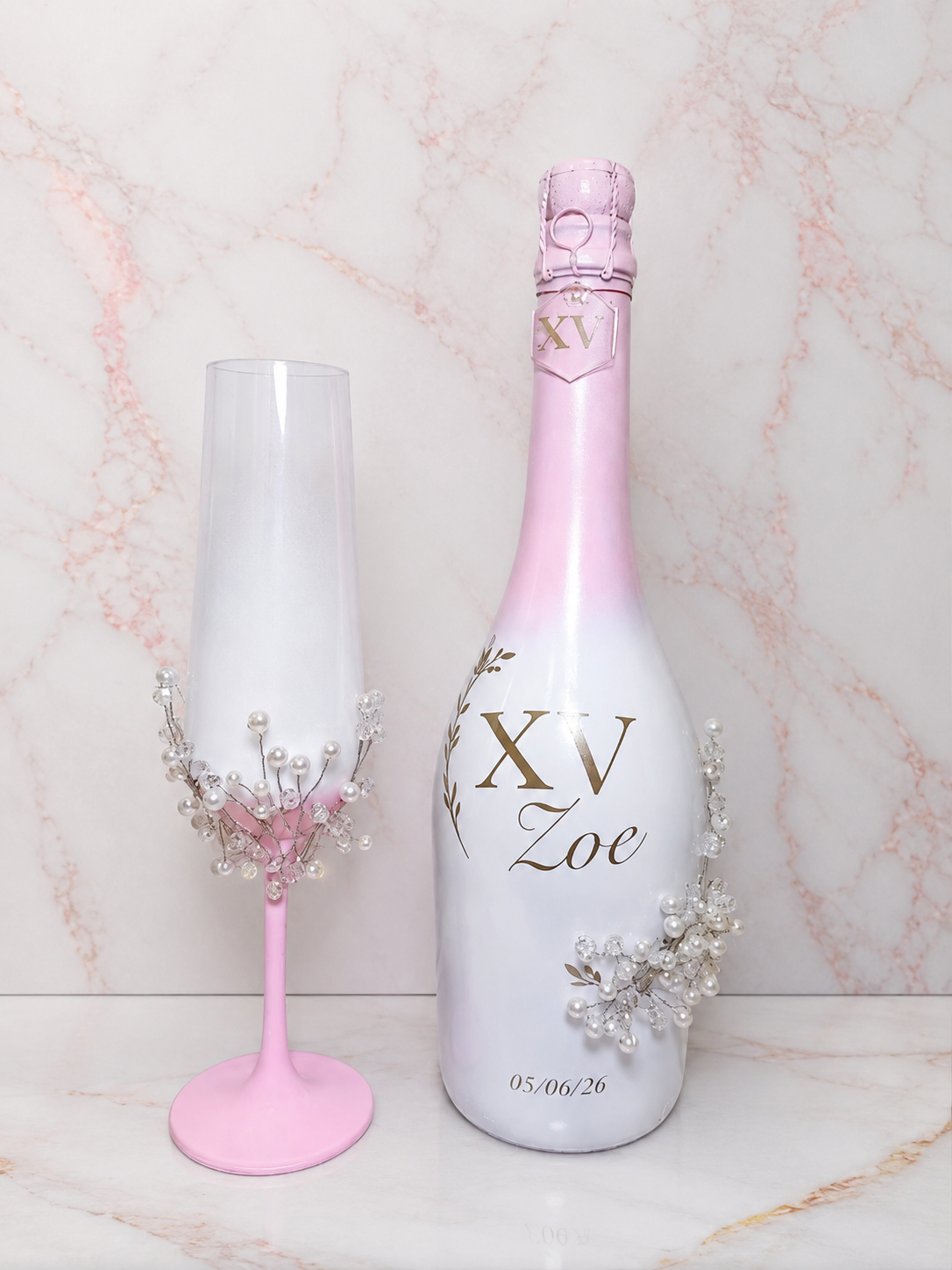 Botella decorada